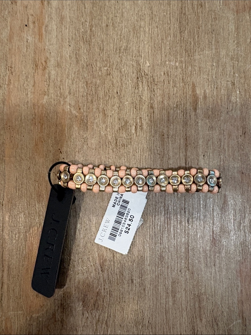 J. Crew Peach Beaded Crystal Hair Barrette
